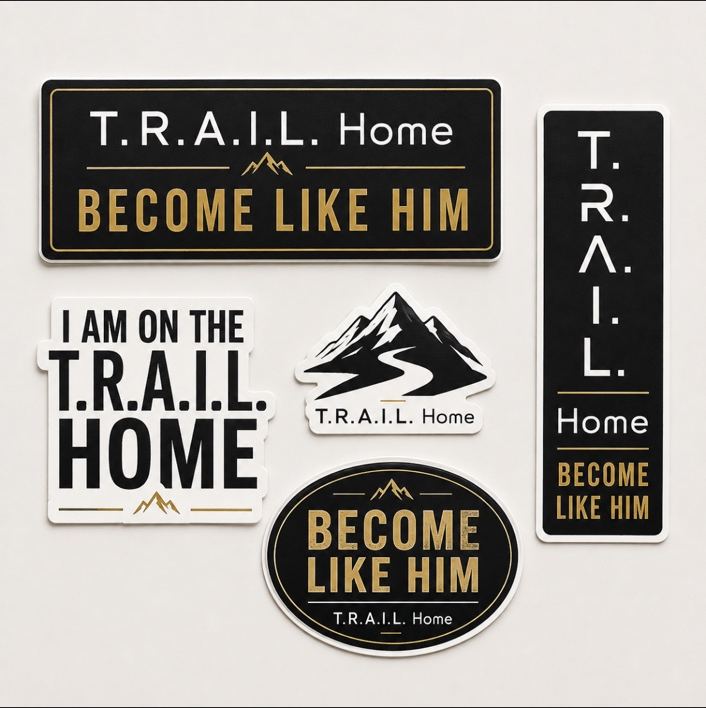 T.R.A.I.L. Home sticker examples